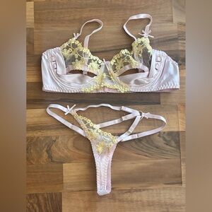 NWOT baby pink lingerie set